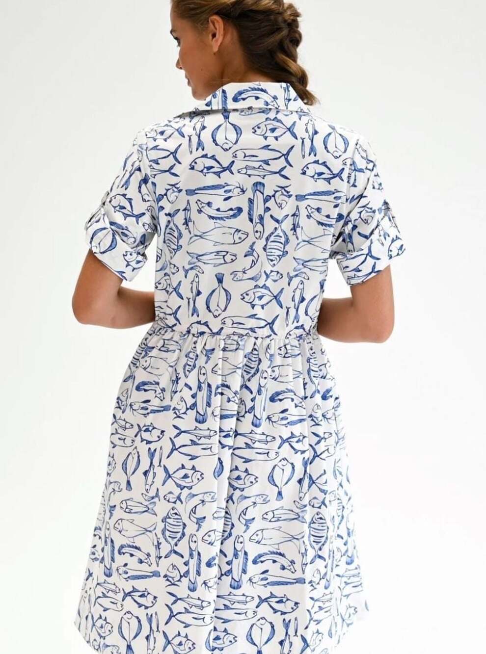 Marina Dress Mini – Fish Print – Size 8 - Picture 11 of 16